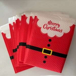 15 Pack 8”x10” Red Santa Claus Christmas Holiday Bubble Mailers